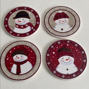 Festive Snowman Coasters Set of 4